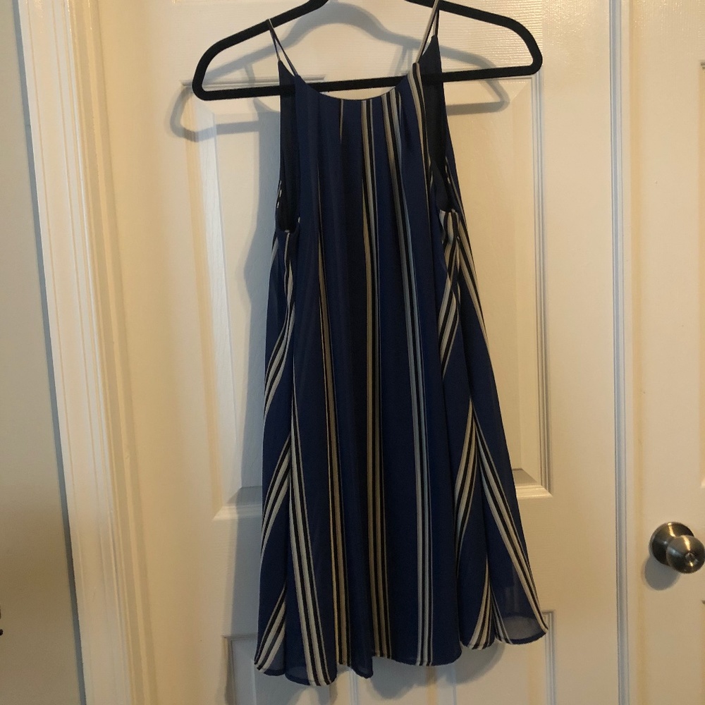 Francescas Dark Blue Striped Dress